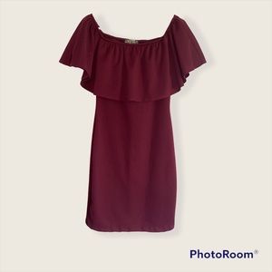 Burgundy midi dress 👗